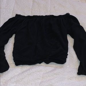 Off the shoulder long sleeve with ruffles on top